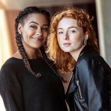 Indlæs billede til gallerivisning Big Wings Turqouise & Golden-Glitter ørestikker