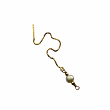 Indlæs billede til gallerivisning Enkelt-Shades med ørekæde og barokperleled - changerende havgrøn