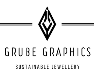 Grube Graphics logo. Bæredygtige smykker og øreringe.