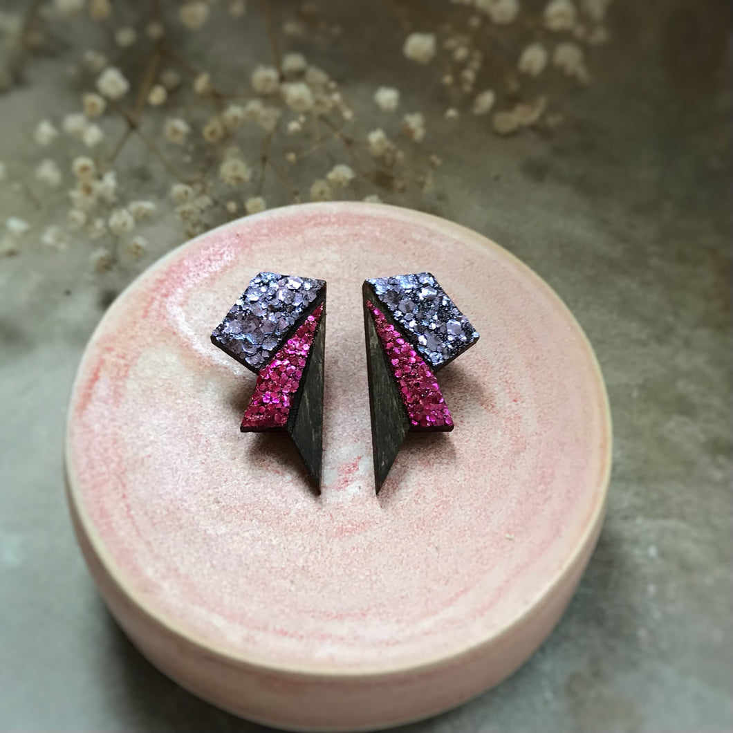Small Wings Purple & Pink ørestikker